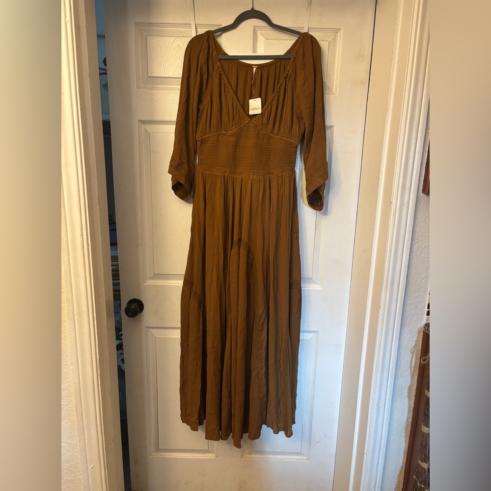Free People Bronze Brown Dixie Maxi dress